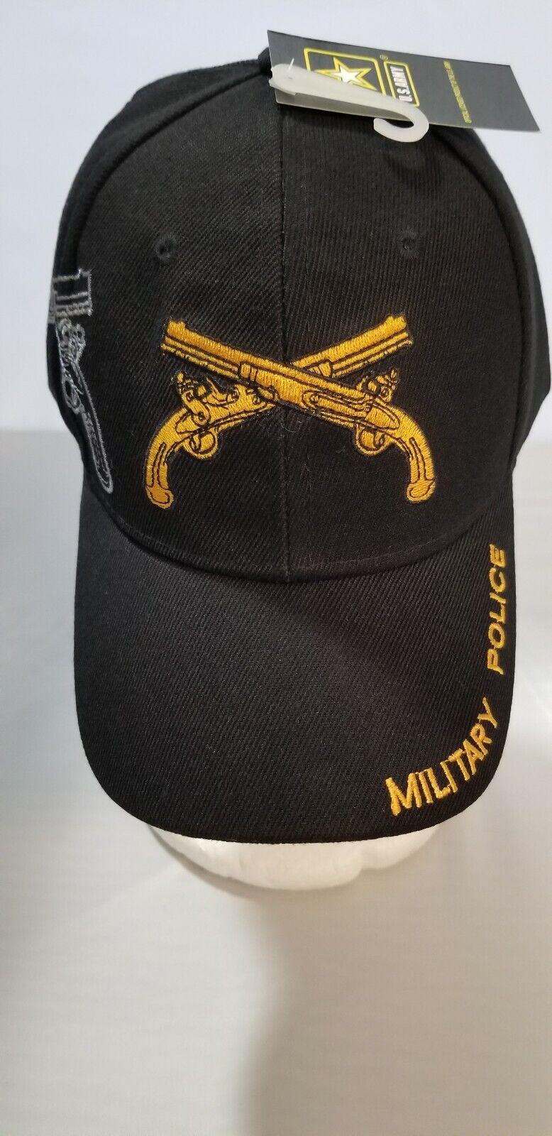 New Black License US Army Military Police Hat Ball Cap Cross Guns Free Shipping