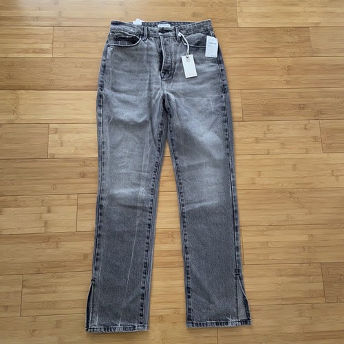 Good American Women's Faded Black Good Boy Slit Denim Jeans Size 8/29 NWT $159 - 第 1/10 張圖片