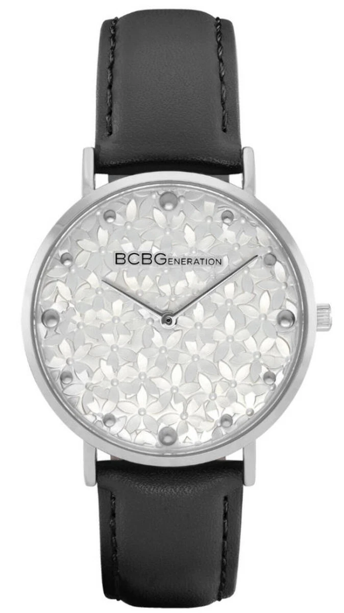 BCBGeneration Austrian Crystal Japanese Movement Gray Floral Vegan Leather Strap BCBGeneration Austrian Crystal Japanese Movement Gray Floral  main image 3