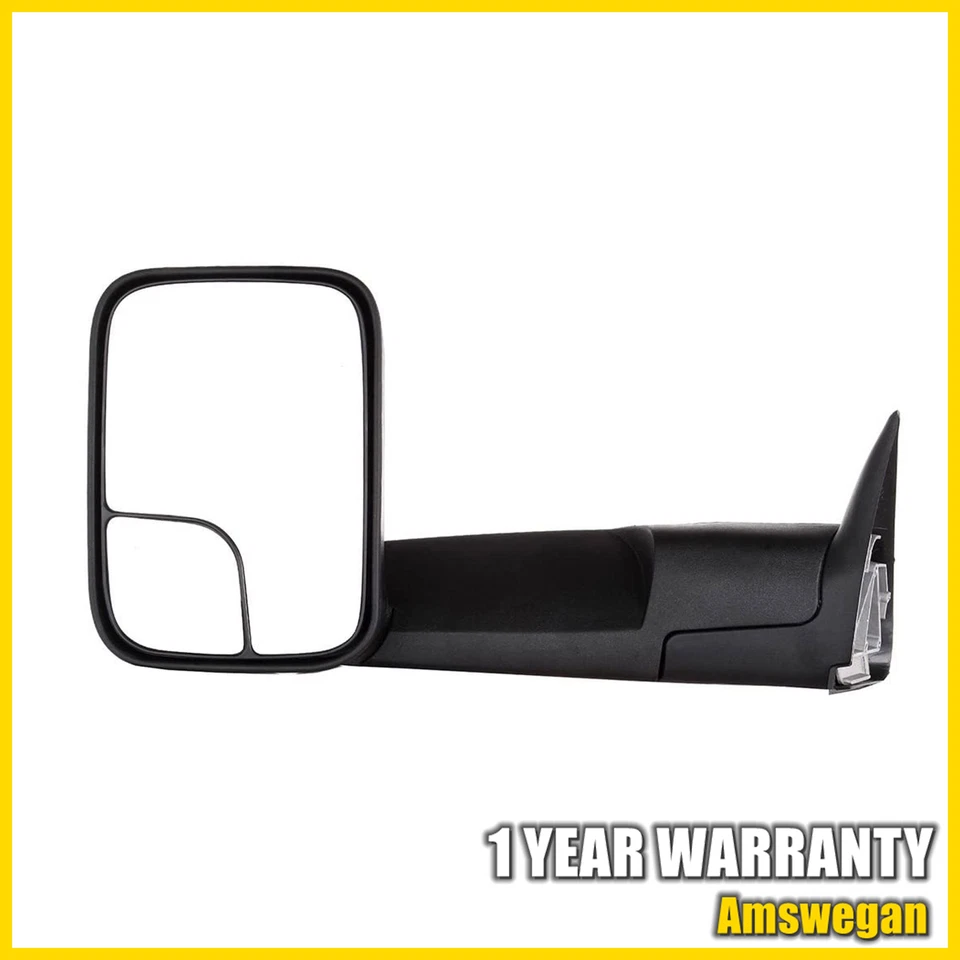 [Izquierda] Espejo retrovisor lateral manual de remolque plegable para camioneta Dodge Ram 1994-02 Foto 2 de 4
