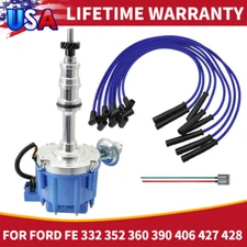 for Ford FE HEI Distributor 332 352 360 406 427 428 & Spark Plug Wires Accel