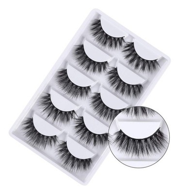 3D False Eyelashes, 3D Faux Mink Fake Eyelashes Handmade Dramatic Thick Cross...