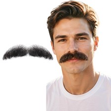 Fake Beard and Mustache Set, Facial Hair Adults Men for Costumes, Halloween, Dra