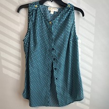 Michael Kors Size 8 Sleeveless V-Neck Button ...