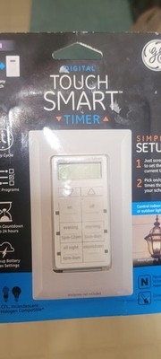 GE/JASCO My Touch Smart Simple Set In-Wall Programmable Digital Timer White