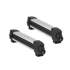 Aluminum ski snowboard roof rack, holds 4 skis or 2 boards, fits slotted