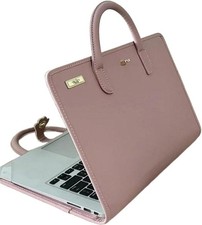 PU Laptop Sleeve Pink With Handle Protective Case for 14 inch Laptop