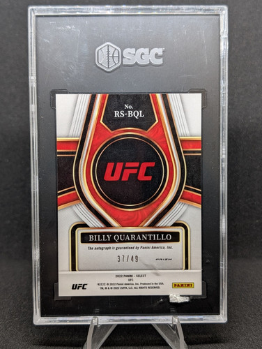 2022 Panini Select UFC Billy Quarantillo Blue Prizm Auto 3/49 No. RS-BOL SGC 10 - Picture 2 of 2