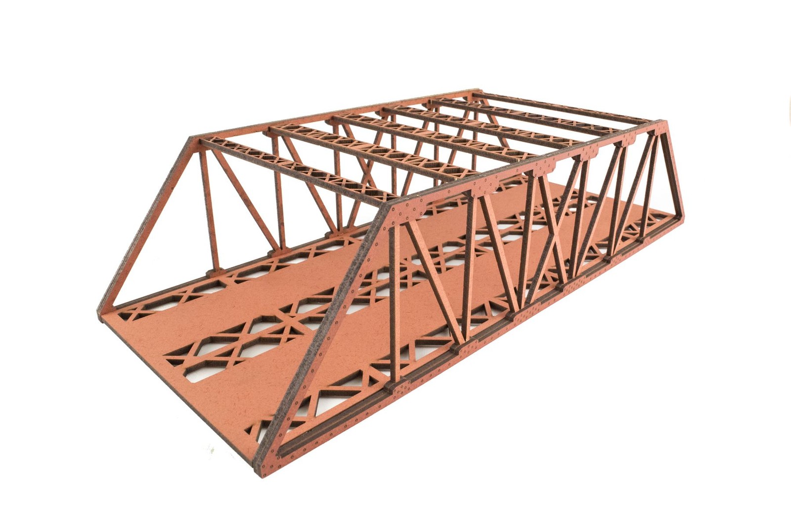 Double Track Hi-Detail Red MDF Girder Bridge 400mm – OO/HO Model Railway