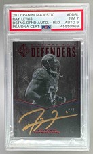 Ray Lewis 2017 Panini Majestic Red Distinguished Defenders Auto 2/5 PSA 7 DNA 9