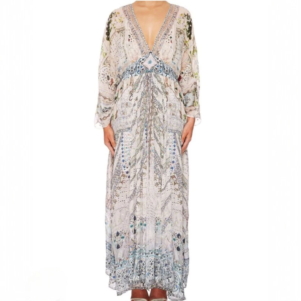 Camilla Breakfast With Silvia Kaftan Size S/M – Silk Printed Resort Dress - Image 2 of 4