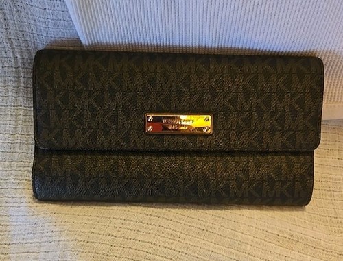 Michael Kors Jet Set Travel Continental Long Geldbörse Braun MK Signature Print