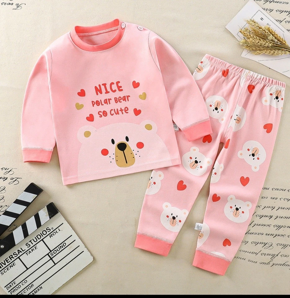 1 SET / GIrl's Pink Pajamas Set / 6 T /130 - Image 2 of 2