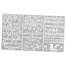  No.34 Metal Stencils, Pyrography, Wood Burning kit 3 PCS Templates, Letters 