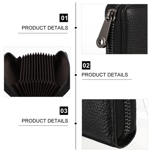Anti-degaussing Card Holder Man Travel Small Money Pouch Zipper Wallet Credit - Picture 10 of 12