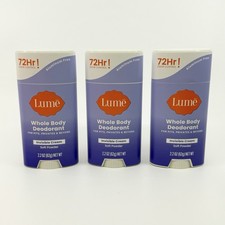 Lume Soft Powder Whole Body Deodorant Invisible Cream - 3 PACK 2.2 Ounce NEW