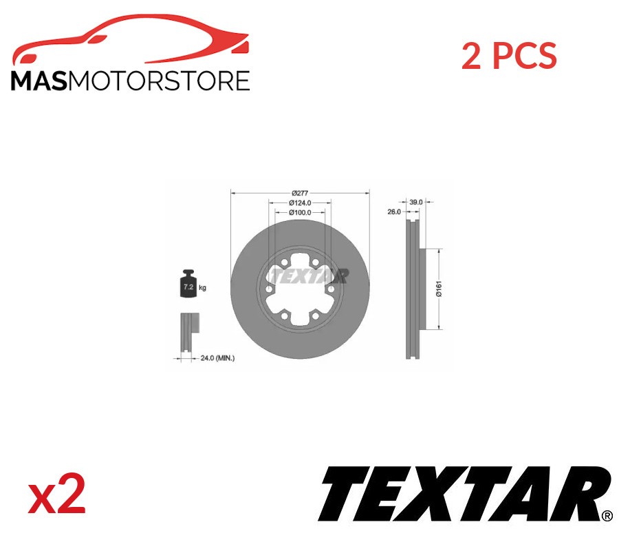BRAKE DISCS SET PAIR TEXTAR 92059000 2PCS A FOR NISSAN TERRANO II