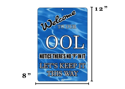 Rogue River Tactical Funny Swimming Pool Sign Metal Tin Sign Indoor Outdoor N... - Picture 3 of 4