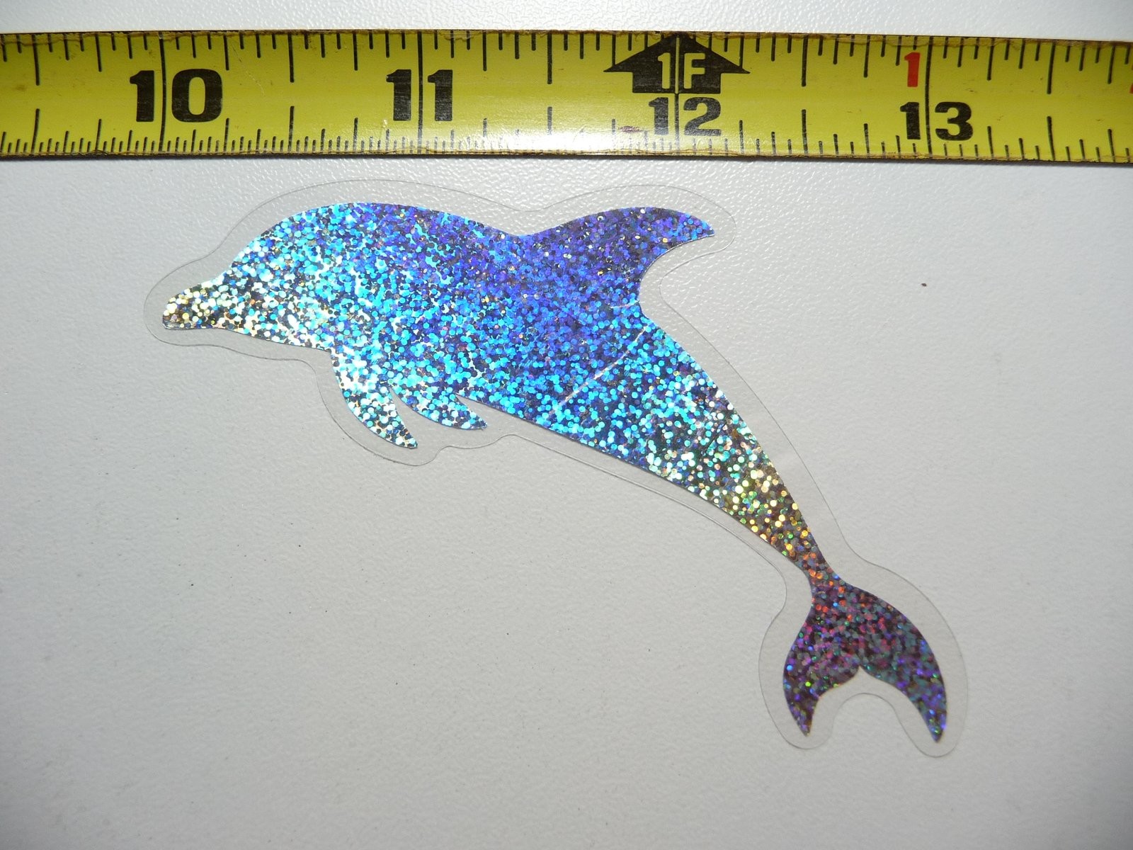 Holographic Left Dolphin Sticker Decal for Ocean Lovers with Sparkle Effect