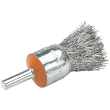 Walter 13C005 1/2"x1/4" Mounted Straight Brush .02 Crimped Carbon Steel Wire