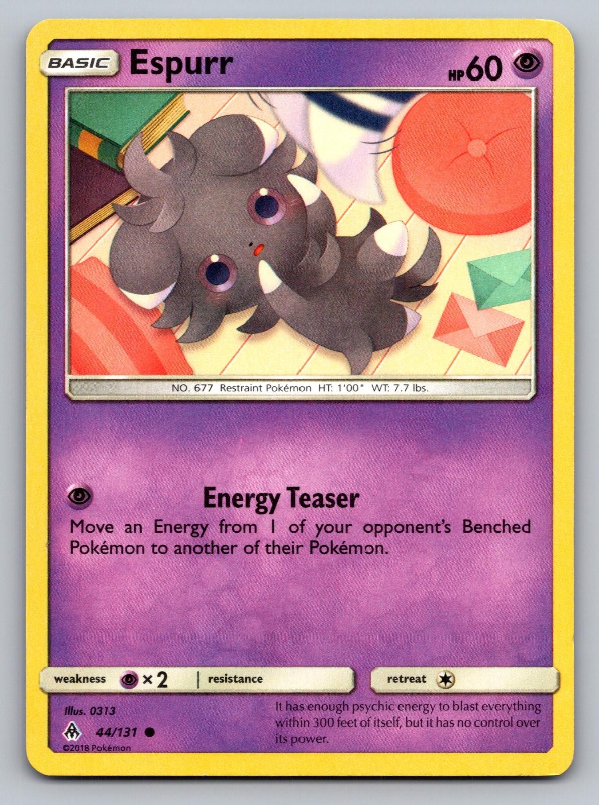 Espurr 44/131 Common Forbidden Light Pokemon Lightly Played