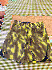 Under Armour Boys Fitted Camo Training Shorts Green/Black Pockets Size L/G