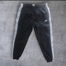 Nike - Trackpants, Gr.L, Regular Schwarz / Weiß, Weißer Streifen, 105cm Länge 