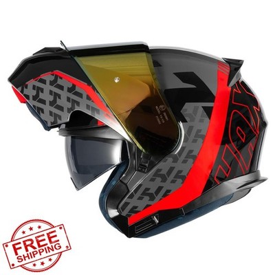 HAX Flip-Up Helmet Wind Red XL DOT/ECE Approved