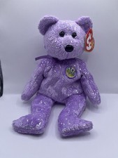 Ty Beanie Baby - DECADE the 10th Anniversary Bear Purple 8.5" 