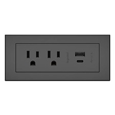 Legrand RDZCBK radiant Furniture Power Center with USB, Recessed Power Strip,