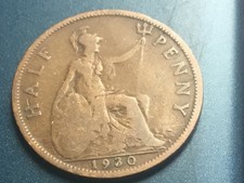 1930 George V British Halfpenny half-Penny - British 1/2p