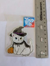 Cute Witch Cat B Side Label Sticker - UV/Water Resistant