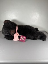 Vintage Plush Black Sleeping Bear Nightdress Pyjama Case 1950s