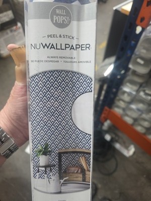 NuWallpaper Kanoko Navy Vinyl Peel & Stick Wallpaper Roll (20.5 in x 18 ft)