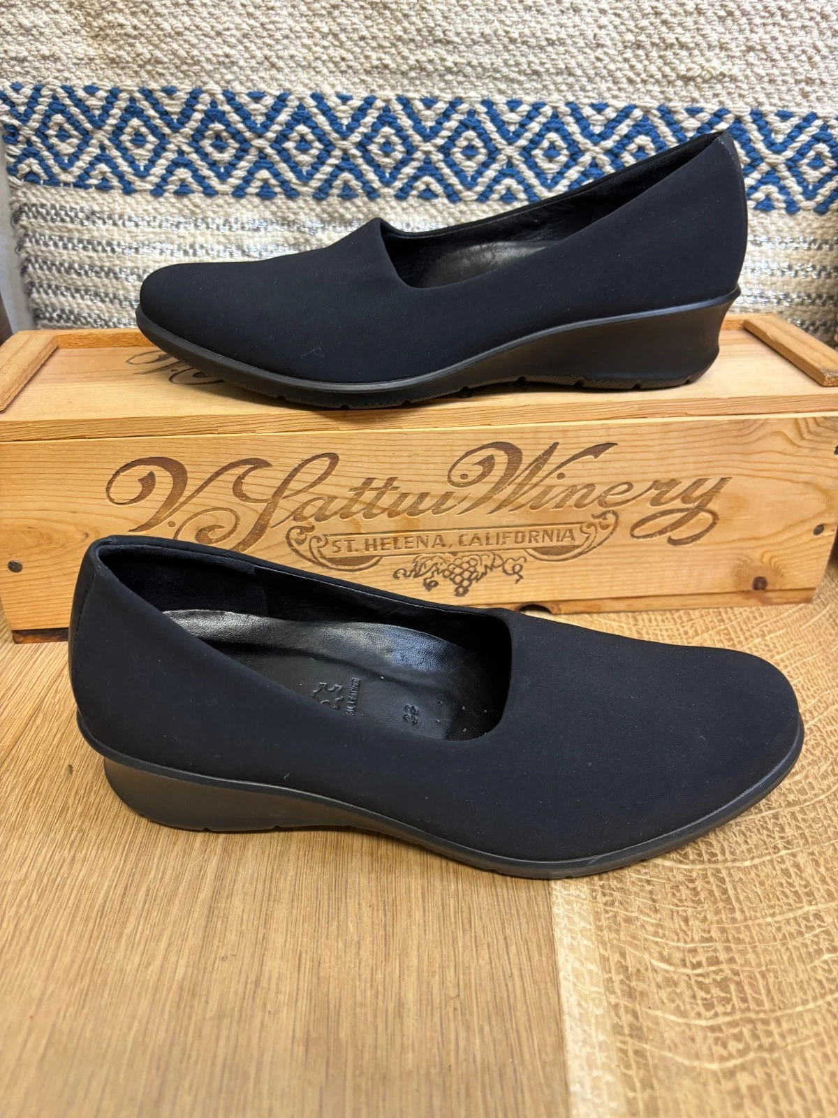 Scarpe donna Ecco Felicia mocassino slip on zeppa nero taglia 7 5