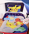 Pokemon Twin Full Comforter & FULL Sheet Set 6 Pc Pikachu Charmander Squirtle +