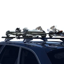 2 Pcs 19.2" Ski Rack Snowboard Carriers Top Holder Roof Rack Lockable