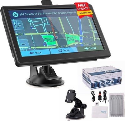 Car Truck GPS Navigation 7 Inch Touch Screen 2023 Maps Spoken Direction