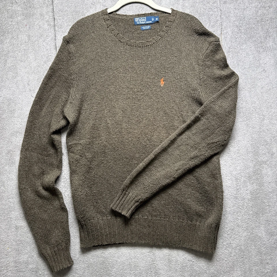 Polo Ralph Lauren Suéter de Lino Para Hombre Mediano Verde Oliva Tejido Ligero Foto 2 de 4