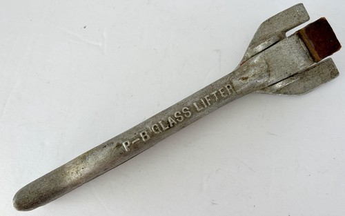 P-B Glass Lifter Vintage Tool Aluminum Patent Pending 10” Glassblowing