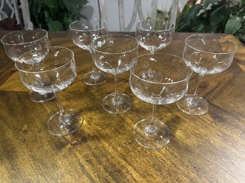 Juego de 7 copas de vino vintage ópticas iridiscentes champán cupé - 6,5" - Imagen 1 de 8