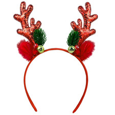 SIOTMERA Reindeer Antlers Headband, Sequined Christmas Headbands Deer Antler Hea