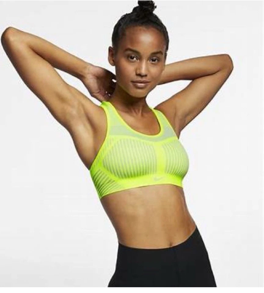 Sujetador deportivo Nike Fe/Nom Flyknit para mujer talla M soporte de luz de neón entrenamiento deportivo Foto 3 de 4