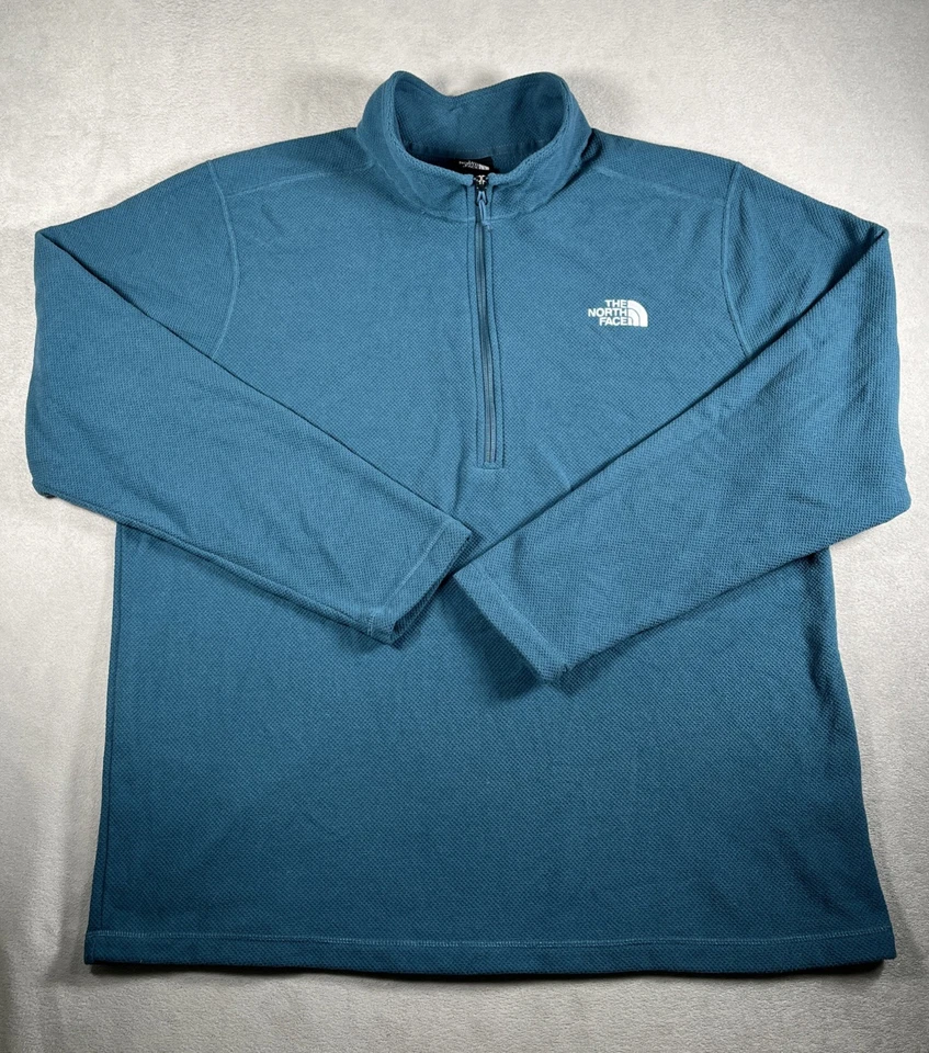 The North Face 1/4 Zip Pullover Men’s Size 2XL Teal Blue Fleece Lined Outdoor - Image 2 of 4