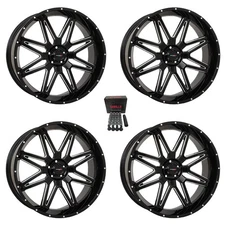 System 3 ST-7 24" Wheels Gloss Black/Milled Polaris Ranger 1500 & Xpedition