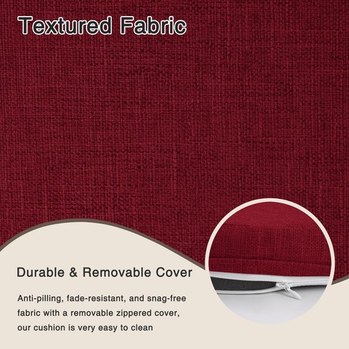 Round Chair Cushions for Dining Chairs 2 Pack Extra Thick Seat Cushion Circle... - Imagen 4 de 6