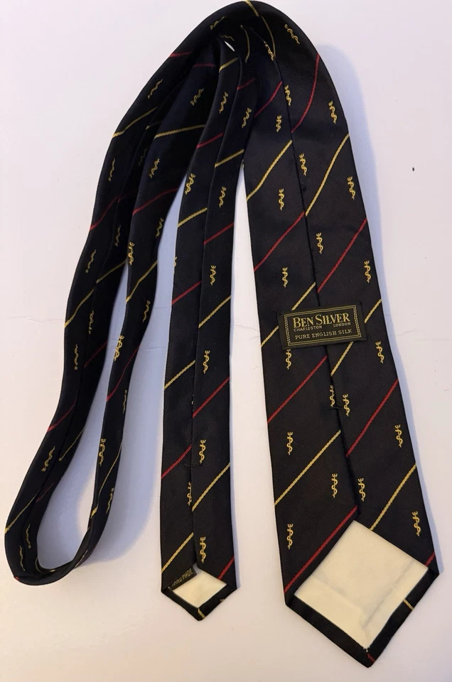 Corbata de seda Ben Silver Charleston London Royal Army Medical Corps 3 1/4X57 Foto 2 de 4