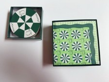 Masters 8 Coasters Set & 40 Cocktail Napkins Green White Golf Theme