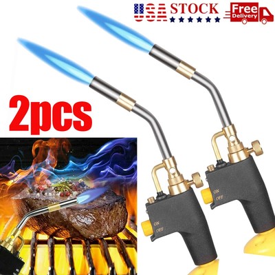 2PCS Mapp Propane Torch Head Trigger Start Welding Brazing Torch Welding Flame