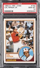 1983 O-PEE-CHEE #163 CAL RIPKEN JR. PSA 10